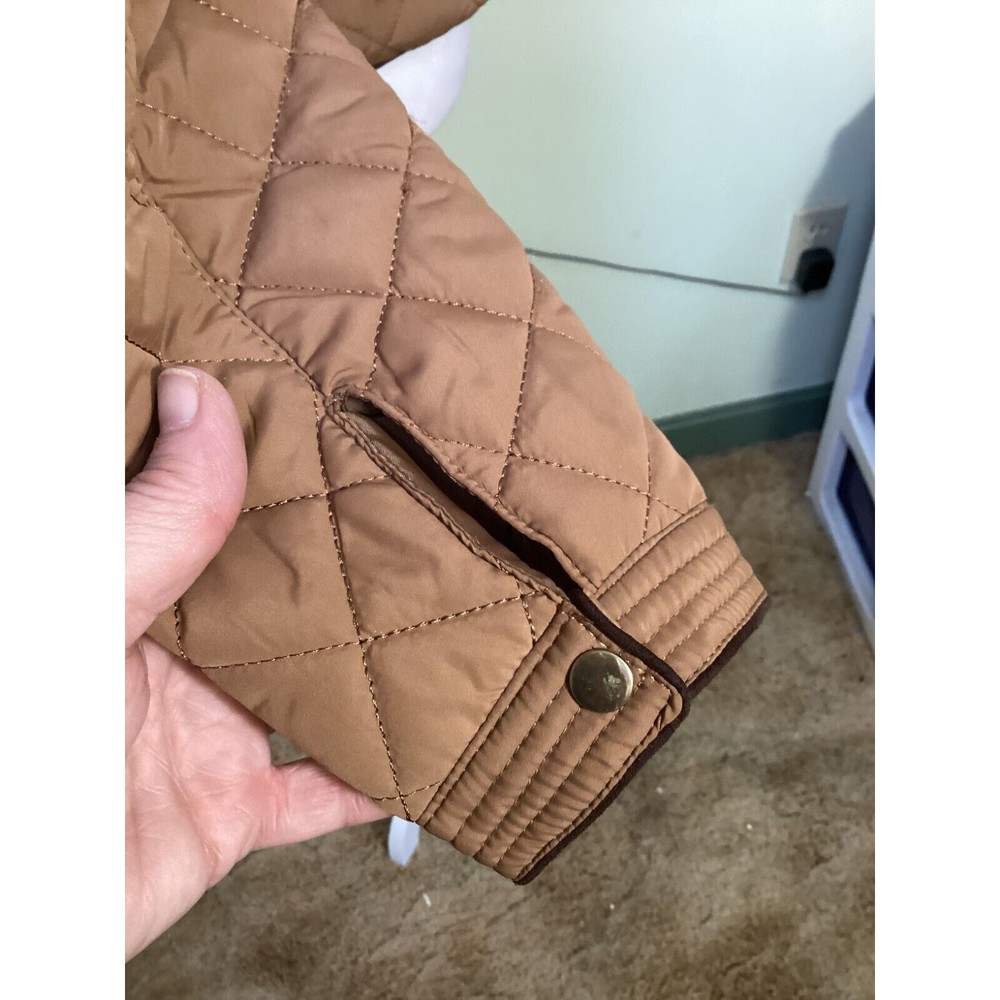 Love Tree Diamond Quilted Jacket Women’s Size M Brown Full Zip Lined Pockets - Picture 6 of 14